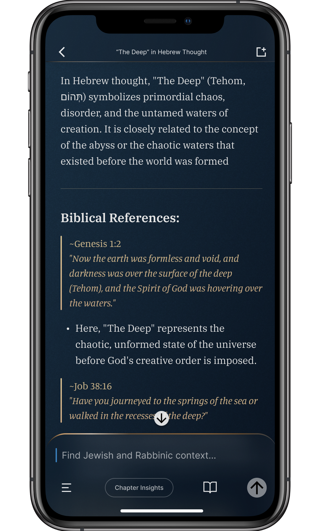AI-powered Jewish commentary on every verse