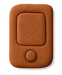 explore the app icon cellphone made of clay