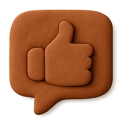 feedback icon of a hand in a text bubble made of clay